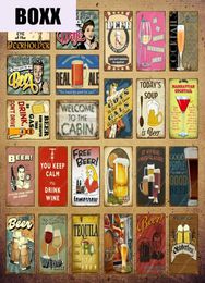 Welcom To The Cabin Decor Drink Beers Wine Cocktail Plaque Vintage Metal Poster Tin Signs Pub Bar Casino Wall Decoration YI1573958185