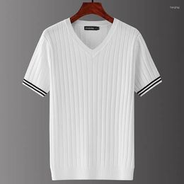 Men's T Shirts Men Clothing 2023 Short Sleeve Knitting T-Shirt Slim Streetwear Shirt Tee Homme Social Club Outfits Tshirt