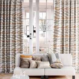 Curtain Modern Striped Curtains For Living Room Bedroom Fabric Jacquard El
