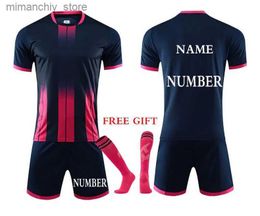 Collectable Custom Men Kids Soccer Jerseys Suit Boys Football Uniforms Futebol Shirt Sets Soccer Kit Children Girls Sportswear Clothing Q231118