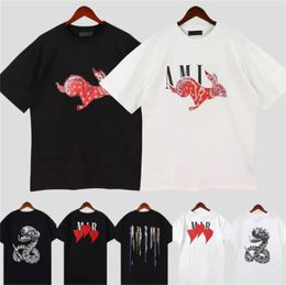 mens t shirts designer shirt men shirt rabbit year new couples tees street wear summer fashion shirt splash-ink letter print design couple short sleeves