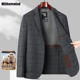 Men's Wool Blends Autumn Winter Coats 50 Coat Korean Style Lapel Doublesided Plaid Jackets for Men Casual Fashion Youth 231118