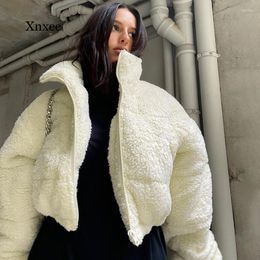 Women's Jackets 2023 Autumn Winter Jacket Turn-Down Collar Fur Fluffy Clothes Women Cropped Zip Up Cardigan Warm Coats Tops
