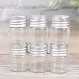 Storage Bottles 20PCS Aluminium Cap 5ml Mini Tube Glass Wish Jars For Craft Decoration