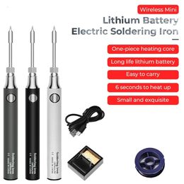 Other Home Garden 5V 8W Powered Soldering Iron Portable Wireless Kit Set USB Rechargeable Electric Irons Maintenance Tool 231118