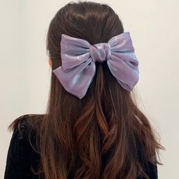 Mermaid Solid Colour Big Large Satin Ribbon Spring Bow Hairpins Barrettes For Women Girl Wedding Long Ribbon Korean Hair Clip Hairgrip Accessories S2067