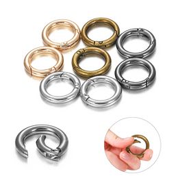 5Pcs/lot Metal O Ring Spring Clasps Openable Round Carabiner Keychain Bag Clips Hook Dog Chain Buckles Connector For DIY Jewellery Jewellery MakingJewelry Findings