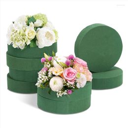 Decorative Flowers Pack Of 10 Round Floral Foam Blocks 6.5Inch Wet Green Bricks For Flower Florist Supply Fresh Or Artificial