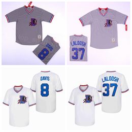 Moive Baseball 1988 Bull Durham 8 Crash Davis Jersey 37 Nuke LaLoosh Pullover White Grey Team Colour Cooperstown Cool Base College Vintage For Sport Fans Stitched