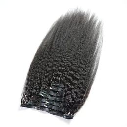 High quality PU seamless clip in hair extensions kinky straight Vietnamese raw virgin human hair 120g/set