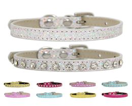 Pink Adjustable Pet Collar with Rhinestones Cats Dogs Collar Leather Decoration Luxury Diamond Dog Necklace for Pet Small Dogs9059385