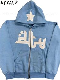 Women's Hoodies Sweatshirts Akaily Black Zip Up Long Sleeve Hoodie Clothes For Women Blue Streetwear Graphic Full Zip Hoodies Sweatshirts Long Sleeve Top T231118