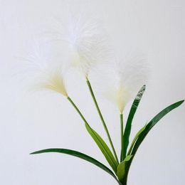 Decorative Flowers Fake Flower Eco-friendly 3 Head Reed Attractive Artificial Reeds Living Room