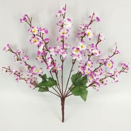 Decorative Flowers 6 Fork Peach Blossom Imitation Chinese Furniture Wedding Decoration Fake Flower Bundle Silk