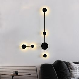 Wall Lamps Nordic Minimalist Line Lamp Personality Living Room Background Long Strip Of Art Deco Internet Bedroom Bedside