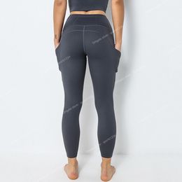 NWT Power Gym Full Length Sport Suits Women Side Pockets Pant High Rise Sports Tight Leggings Super Quality Stretch Fabric Pant YogaYoga Pants yoga pants