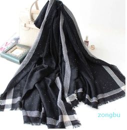 fragrance black with sequins wool long scarf Autumn Winter Scarf Shawl comfortable