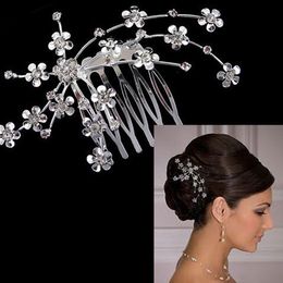 Fashion Bridal Wedding Headpieces Stunning Rhinestone Fine Comb Bridal Jewellery Accessories Crystal Pearl Hair Brush