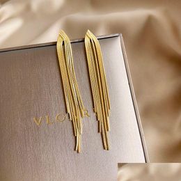 Dangle & Chandelier Vintage Gold Tassel Drop Earrings For Women Glossy Geometric Earring New Fashion Wedding Jewellery Drop De Dhgarden Otzo8