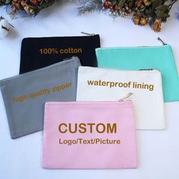 Cosmetic Bags 5PCS Thickened Canvas Bag with Waterproof Lining Personalize Wedding Bridesmaid Custom Name Travel Toiletry 231113