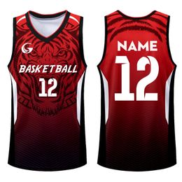 Outdoor T-Shirts Custom Youth Basketball Shirts Personalized Sublimation Print Name Number Polyester Basketball Jersey Tshirt For Men 231117