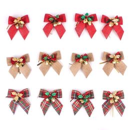 Christmas Decorations Bow Xmas Ornament Christmas Tree Decorations Festival Party Home Bowknots Baubles New Year Wedding Event Decorat Dh6Jc