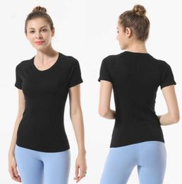Swiftly tech Newest yoga lulus womens wear ladies sports t shirts short-sleeved T-shirts moisture wicking knit high elastic Advanced design 89ess