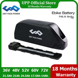 Polly DP-9 EBike Battery 48V 24.5Ah 15Ah 18Ah 21Ah 52V 21Ah 18650 Lithium Pack Downtube Battery for 1000W 750W 500W 350W Motor