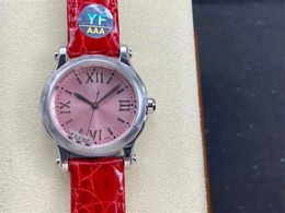 YF novo relógio movimento de quartzo ETA956.102 Diâmetro 30mm pulseira de couro de jacaré importado espelho de safira 18K relógio com moldura de ouro rosa