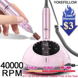 Nail Art Equipment 40000RPM Drill Machine With HD Display Manicure Upgrade Electric File Cutter Salon Tools 230417