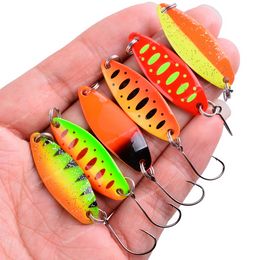 5PCS/Lot 4cm 5g Fishing Bait Fishing Metal Spoon Lure Bait For Trout Bass Spoons Small Hard Sequins Spinner Spoon FishingFishing Lures