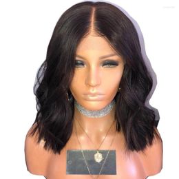 Lace Closure Short Bob Human Hair Wigs Pre-Plucked Brazilian Body Wave 150% Density Remy Wig 8-16"