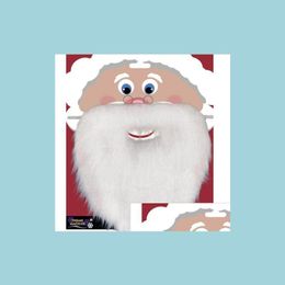 Other Event Party Supplies Christmas Santa White Fake Beard Mustache Whiskers Uni Fancy Dress Xmas Cosplay Accessory Stage Perform Dhkt9