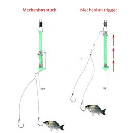 Automatic Fishing Hook Trigger Stainless Steel Spring Fishhook Bait Catch Ejection Catapult Jigging Head Fish Lure Tackle Goods FishingFishing Tools