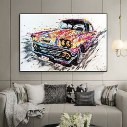 Modern Graffiti Street Art Car Poster Canvas Painting Poster Print Wall Art Picture For Living Room Home Decor Frameless