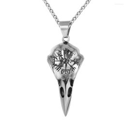 Pendant Necklaces Loredana Exquisite Jewelry For Everyone.Retro Viking Symbol Rune Eagle Beak Shape Buffing Stainless Steel Necklace.XL137