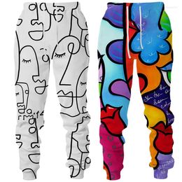 Men's Pants Men With Pocket Street Graffiti 3d Cartoon Print Trousers Casual Women Joggers Hip-hop Male Sweatpants Pantalones