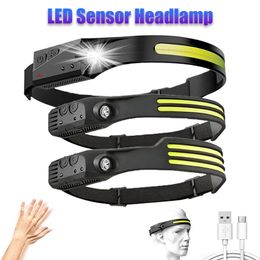 Headlamps LED sensor headlights XPECOB Led Flashlight camping search Waterproof fishing lights 231117