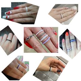 2pcs/Set Colourful Healthy Smooth 2mm Ceramic Rings For Women Waterproof Jewellery Minimalist Wedding Gift Never Fade Never Scratch Fashion JewelryRings Jewellery