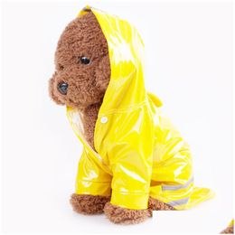 Dog Apparel L Waterproof Pet Clothes Outdoor Puppy Rain Coat S-Xl Jacket Hooded Raincoat Pu Reflective For Dogs Cat Sappare Drop Del Dhhwg