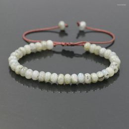 Charm Bracelets Men Women Bracelet Natural Stone Moonstone Beads DIY Braid Rope Adjustable Couples Jewelry Bileklik