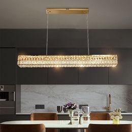 Modern Minimalist Bar Table Lamp Restaurant Light Luxury Crystal Chandelier Home Decoration Creative Design Strip Gloss Lamps