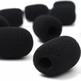 Microphones 100Pcs Microphone Headset Grill Windshield Sponge Foam Black Mic Cover 30Mmx8mm