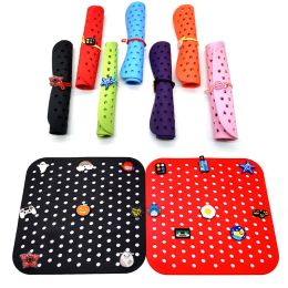 1pcs PVC 10x10 Inches Soft Croc Charm Display Pad Shoe Charm Portable Hanging Organiser Pin Croces Storage Board Red Pink Black