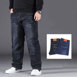 Men's Jeans Fashion Black Mens 10XL Oversized Denim Pants Men Plus Size 48 Straight Baggy Husband Loose Casual Streetwear 230417