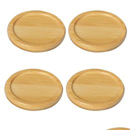 Mats Pads Wooden Bamboo Coaster For Glass Cups Tea Cup Holder Natural Wood Home Decor Original Style Wholesale Lx4736 Drop Deliver Dhob7