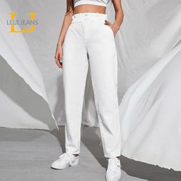 Women's Jeans Plus Size Jeans for Women White Curve Jeans 120kgs Women Elastic Waist High Waist Harem Lady Pants Black 8XL 175CMS Mom Jeans 230417