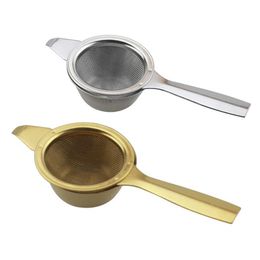 Tea Strainers Stainless Steel Teas Strainer Double Handle With Bottom Support Infuser Home Coffee Vanilla Spice Philtre Diffu Dhgarden Dhnes