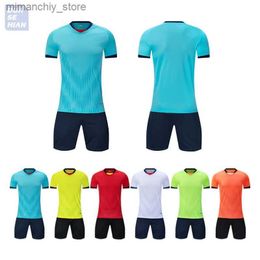 Collectable Men Soccer Clothes Suit Children Football Jerseys Sets Short Seve Kids Football Uniforms Soccer Jersey Kit Printing number Q231118