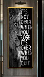 Paintings Black Wild Lion Motivational Quote Art Canvas Painting Wall Posters Prints Pictures For Living Room Home Cuadros Decor4213480